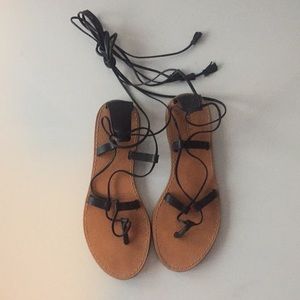 Black Madewell Kana Gladiator Sandals